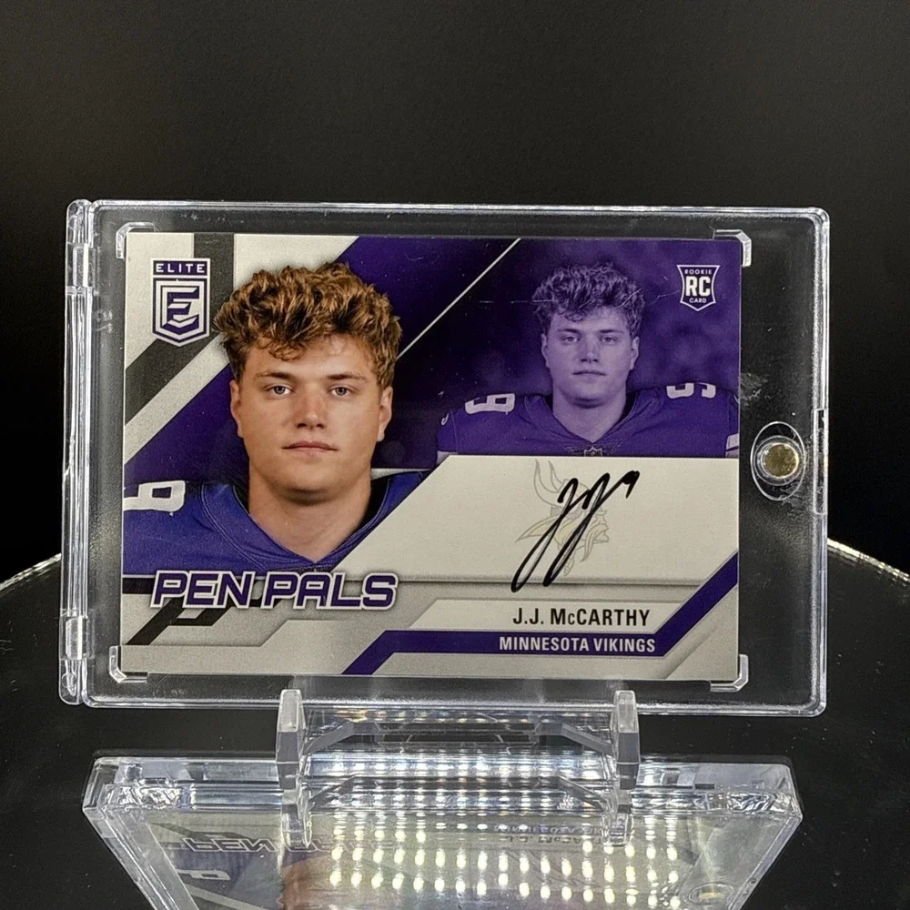 Panini 2024 Donruss Elite Pen Pals J.J. McCarthy Rookie Autograph #PAL-JMC